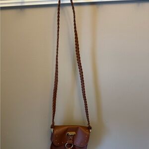Justice Brown Crossbody Bag with Braided Strap